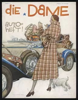 Woman, Car & Dog C1930