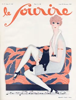 Jazzy Prints: Woman with Cat 1928