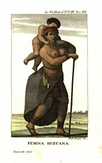 Woman and child of the San people, South Africa