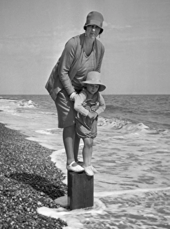 Woman and child at the seaside Woman and child at the seaside