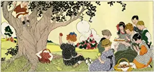 Pic Nic Prints: Woman and children picnicking