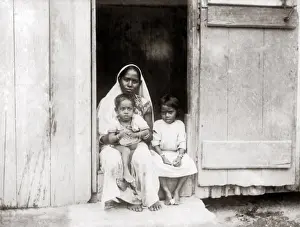 Trinidad Prints: Woman and children, Port of Spain, Trinidad, circa 1900