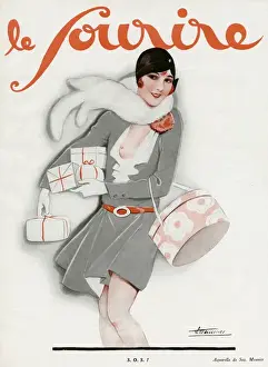Woman christmas shopping 1928