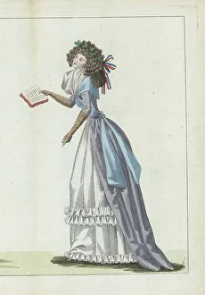 Tricolor Prints: Woman in civic crown of oak leaves, 1790