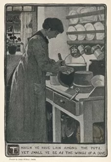 Dishes Gallery: Woman Cleans Pans 1903