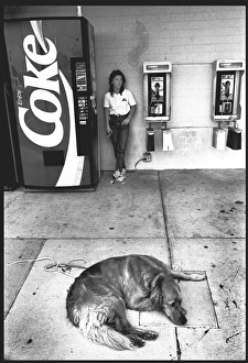 Coke Collection: Woman and Coke machine Colorado, USA