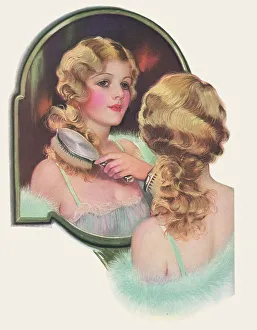 Delineator Prints: Woman Combing Hair