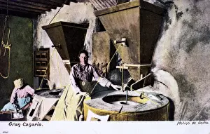 Processing Prints: Woman in a corn mill, Gran Canaria, Canary Islands