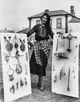 Grassy Collection: Woman in Cornish traditional costume with Corn Dollies