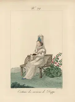 Dieppe Prints: Woman in costume of the Dieppe area She wears