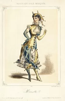 Masquerade Collection: Woman in costume as a Marotte (jesters stick)