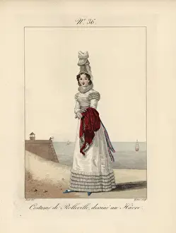 Alsation Prints: Woman in the costume of Rolleville She wears