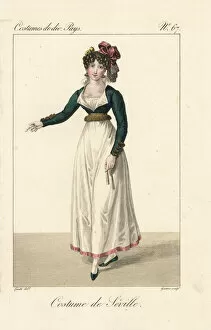 Woman in costume of Seville, Spain, 19th century