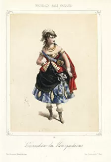 Woman in costume as a sutler to the musketeers