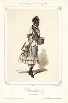 Woman in costume as a Vivandiere or sutler