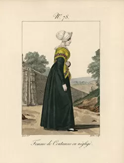 Alsation Gallery: Woman of Coutances, in casual home or night dress
