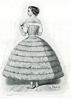 Underskirt Prints: Woman in a crinoline underskirt