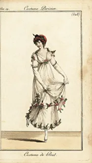 Buds Prints: Woman dancing in ball gown, Paris, 1804