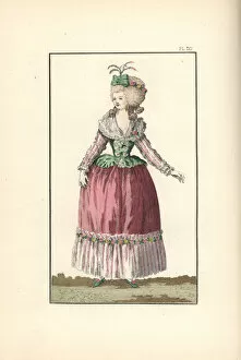 Satin Gallery: Woman dancing a minuet, 1788