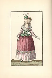 Slippers Gallery: Woman dancing a minuet, 1788