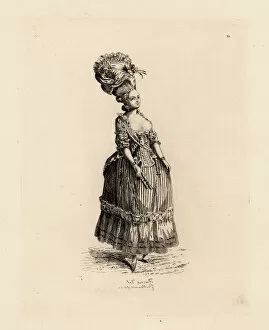 Antoinette Gallery: Woman in decolletage dress, era of Marie Antoinette