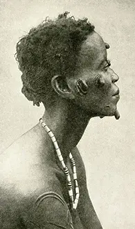 Woman with decorative scars, Belgian Congo, Central Africa