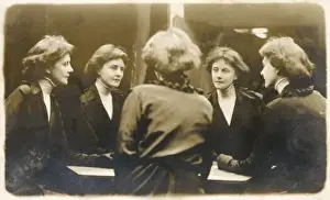Mirrors Prints: Same woman in five different poses in the one shot