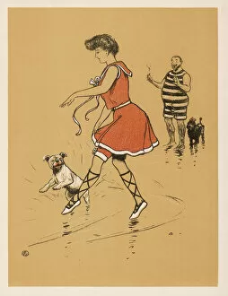 Pumps Collection: Woman & Dog on Beach