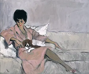 Woman and Dog by David Wright
