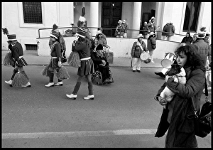 Images Dated 10th February 2012: Woman with a dog at Italian festa Vicchio Italy