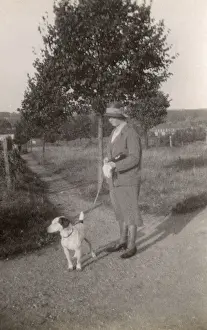 Woman with dog in the park