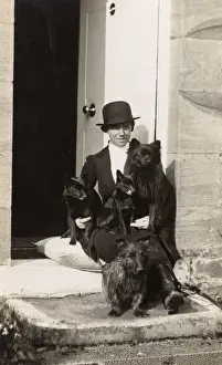 Doorstep Prints: Woman and dogs on a doorstep