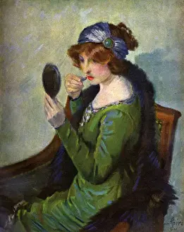 Woman doing her makeup