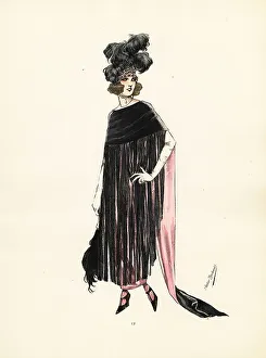 Fringe Prints: Woman in Domino fancy dress costume