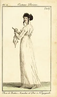 Ridicule Prints: Woman in dress with Spanish darts, Paris, 1803
