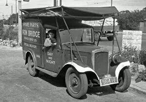 Woman driving a delivery van