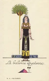 Handcoloring Prints: Woman in Egyptian dancer costume