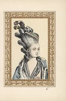 Woman in elaborate upswept hairstyle called