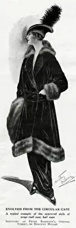 Evolved Prints: Woman in elegant fur trimmed coat