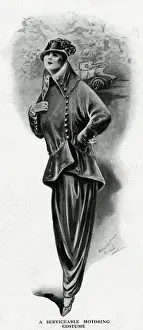 Drab Prints: Woman in elegant motoring costume