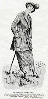 Heather Prints: Woman in elegant sports coat and skirt
