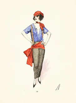 Masquerade Prints: Woman in fancy-dress costume called the Apache