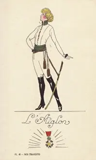 Handcoloring Prints: Woman in fancy dress costume as the eaglet, l Aiglon