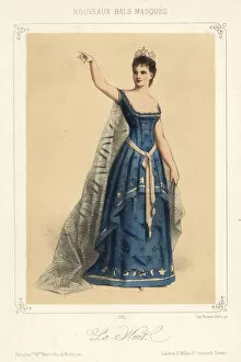 Woman in fancy dress costume as Night (la Nuit)