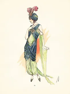 Woman in fancy-dress costume as Scheherazade