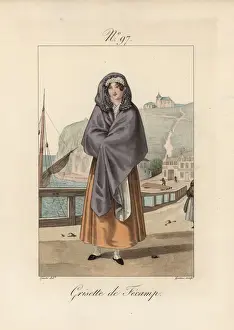 Femmes Prints: Woman of Fecamp. Like the serre-tete of le Havre