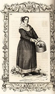 Curls Prints: Woman gardener of Chioggia, Venice, 16th century