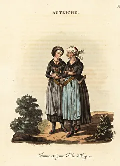 Translator Prints: Woman and girl of Cheb or Eger, Bohemia, 18th century