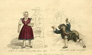 Swollen Prints: Woman with Goitres, Traveller in Swiss Alps