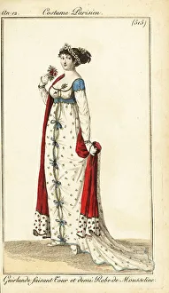 Woman with her hair tied with a garland, Paris, 1803